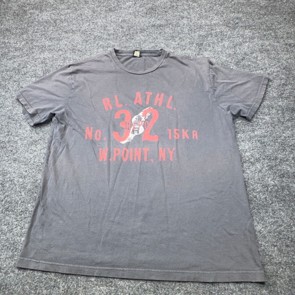Vintage Polo Ralph Lauren Shirt Mens Medium Gray Wing Foot West Point Tee 90s